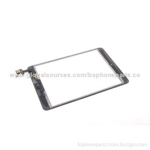 Black Touch Digitizer Screen, Complete + IC Flex Chip + Home Button Flex for iPad Mini